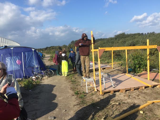Myles at Calais refugee camp