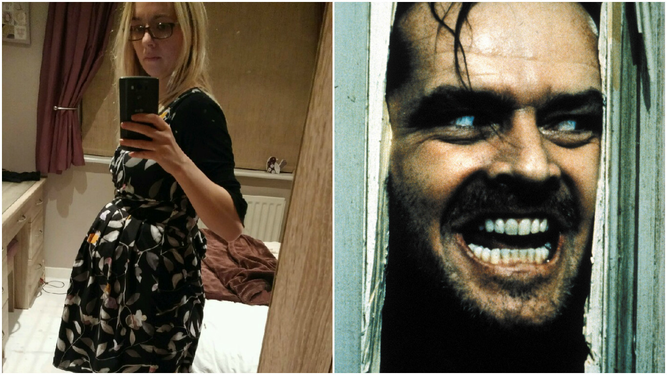Darryl's wife burst into the kitchen in scenes reminiscent of The Shining!
