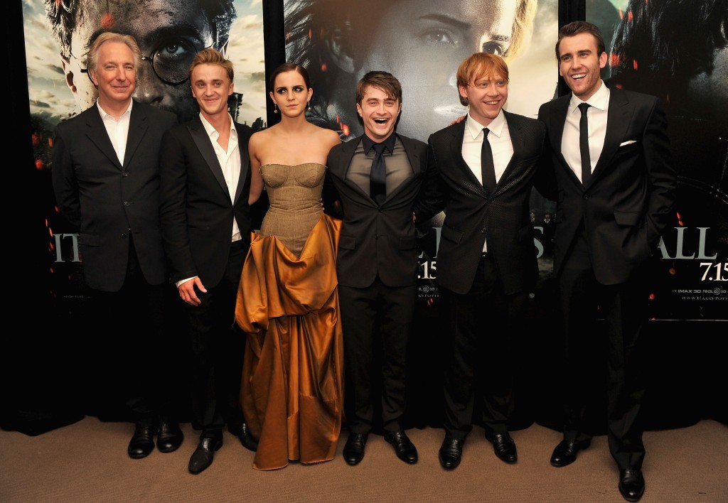 Alan Rickman with Harry Potter cast members (Getty Images)