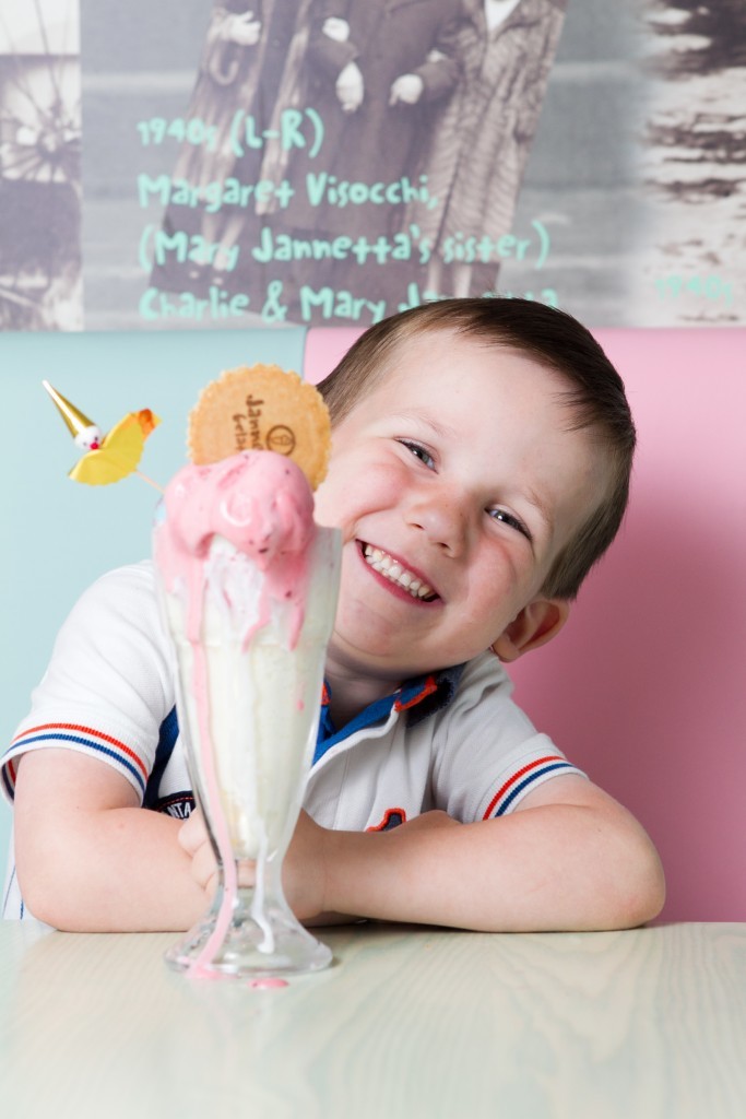 Olly Brown (4) enjoying an ice cream sundae at the shop (Andrew Cawley / DC Thomson)