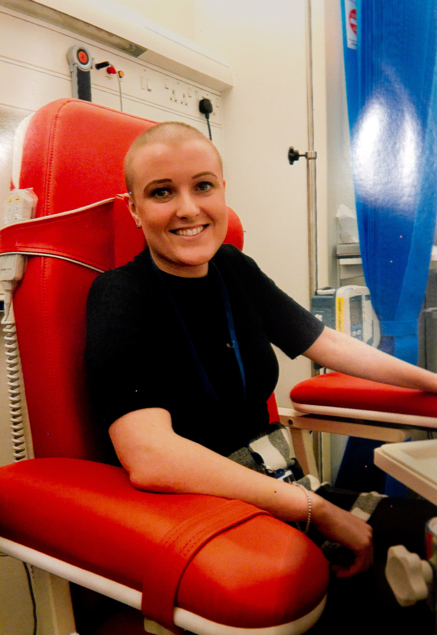 Mandie at hospital undergoing chemotherapy (Andrew Cawley/DC Thomson)