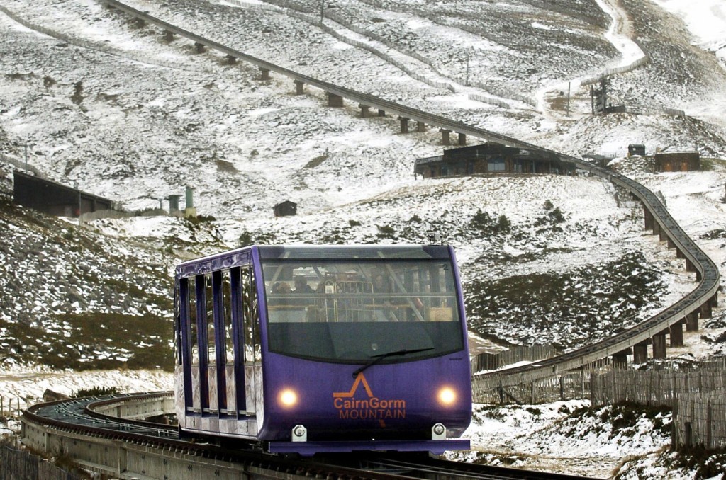 The funicular railway runs for two kilometers through the Cairngorm ski area  (PA Archive)