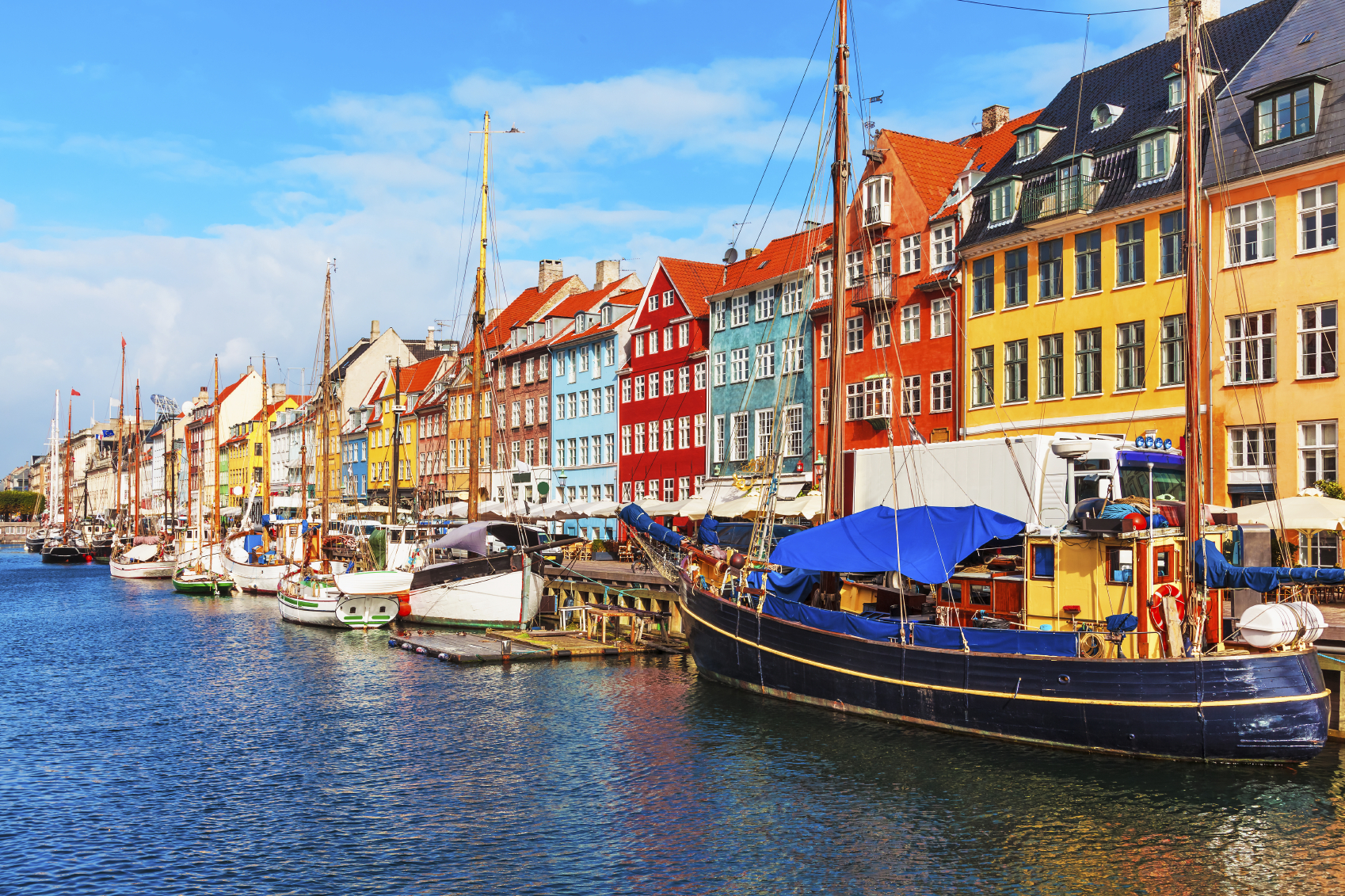 Nyhavn pier in the Old Town of Copenhagen
