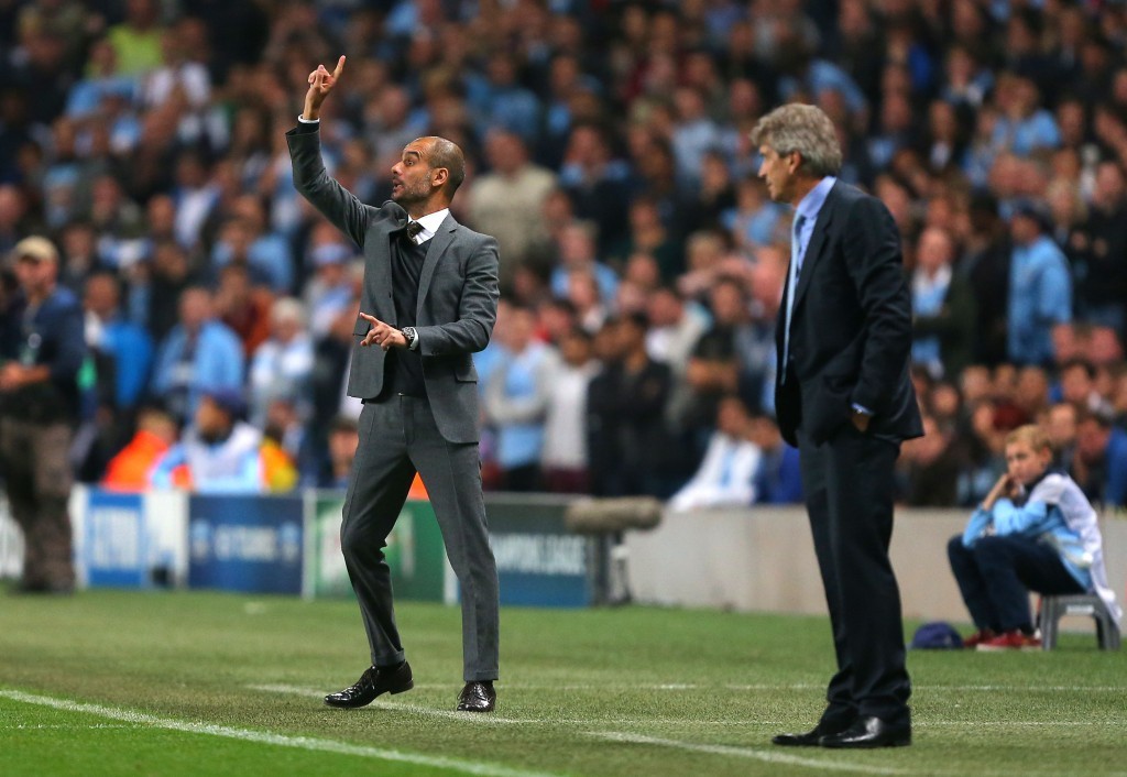 Guardiola and Pellegrini on the touchline (Dave Thompson/PA Wire)