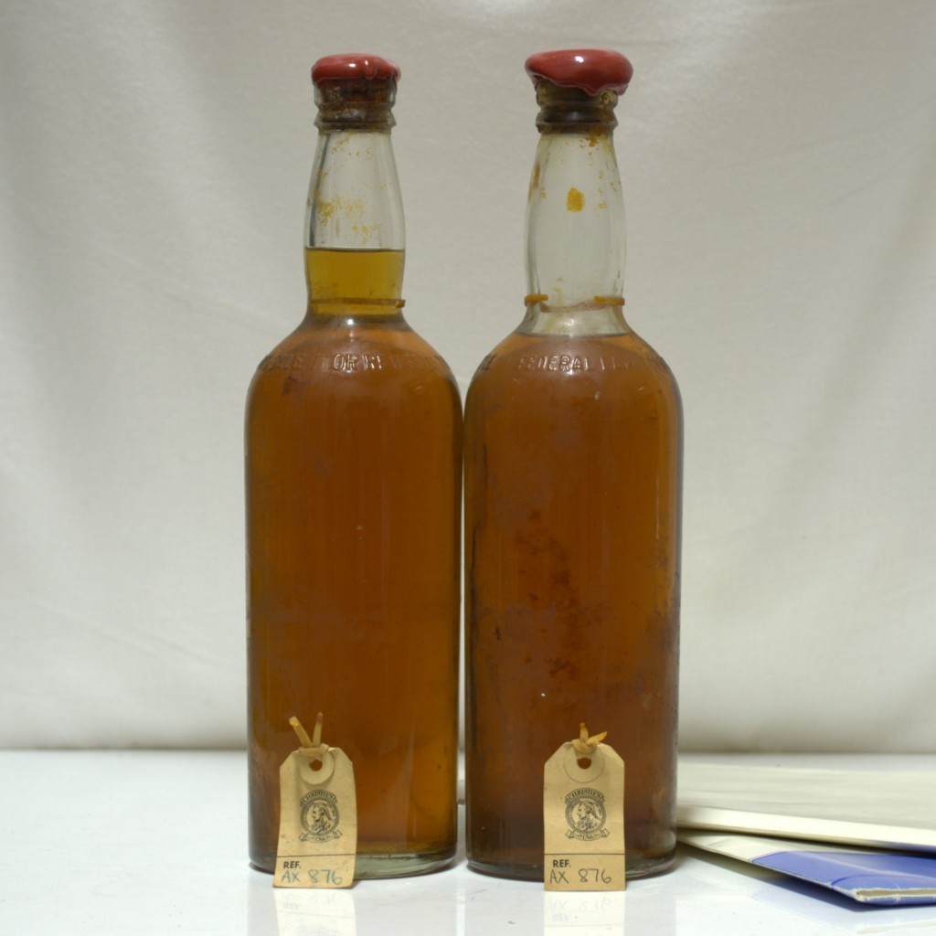 Bottles of whisky from the ship