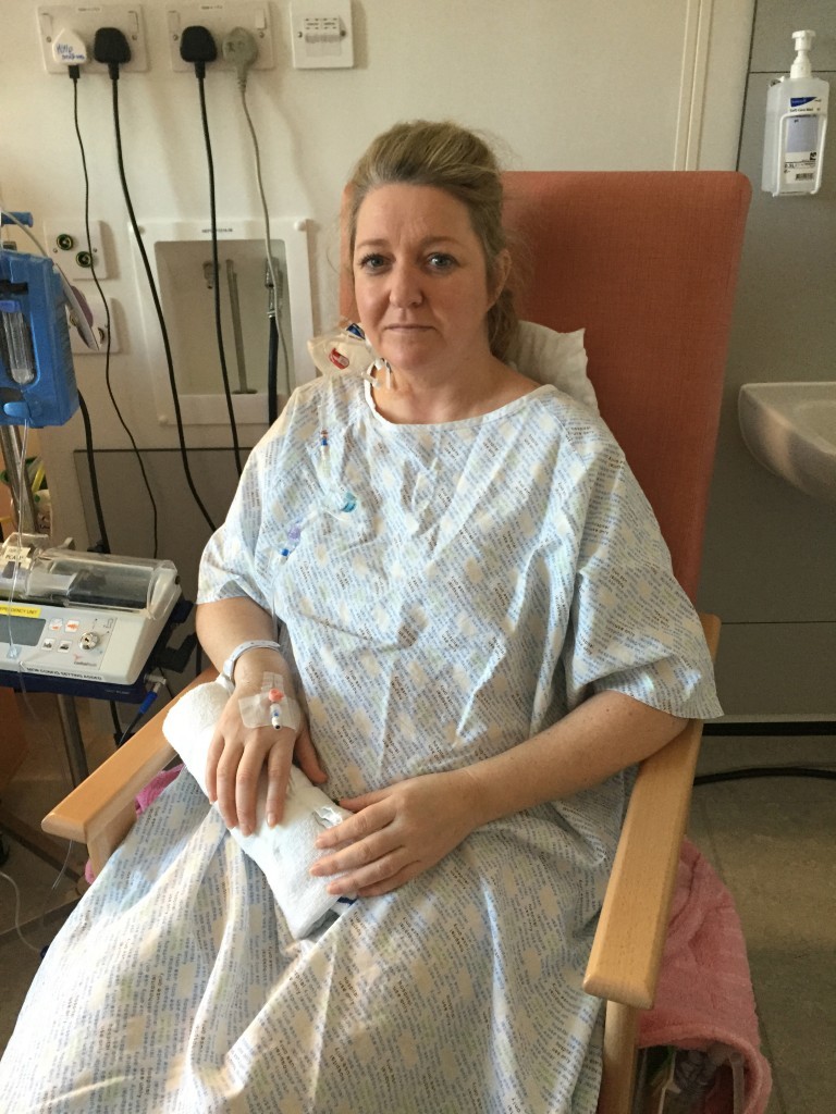 Claire in hospital for treatment