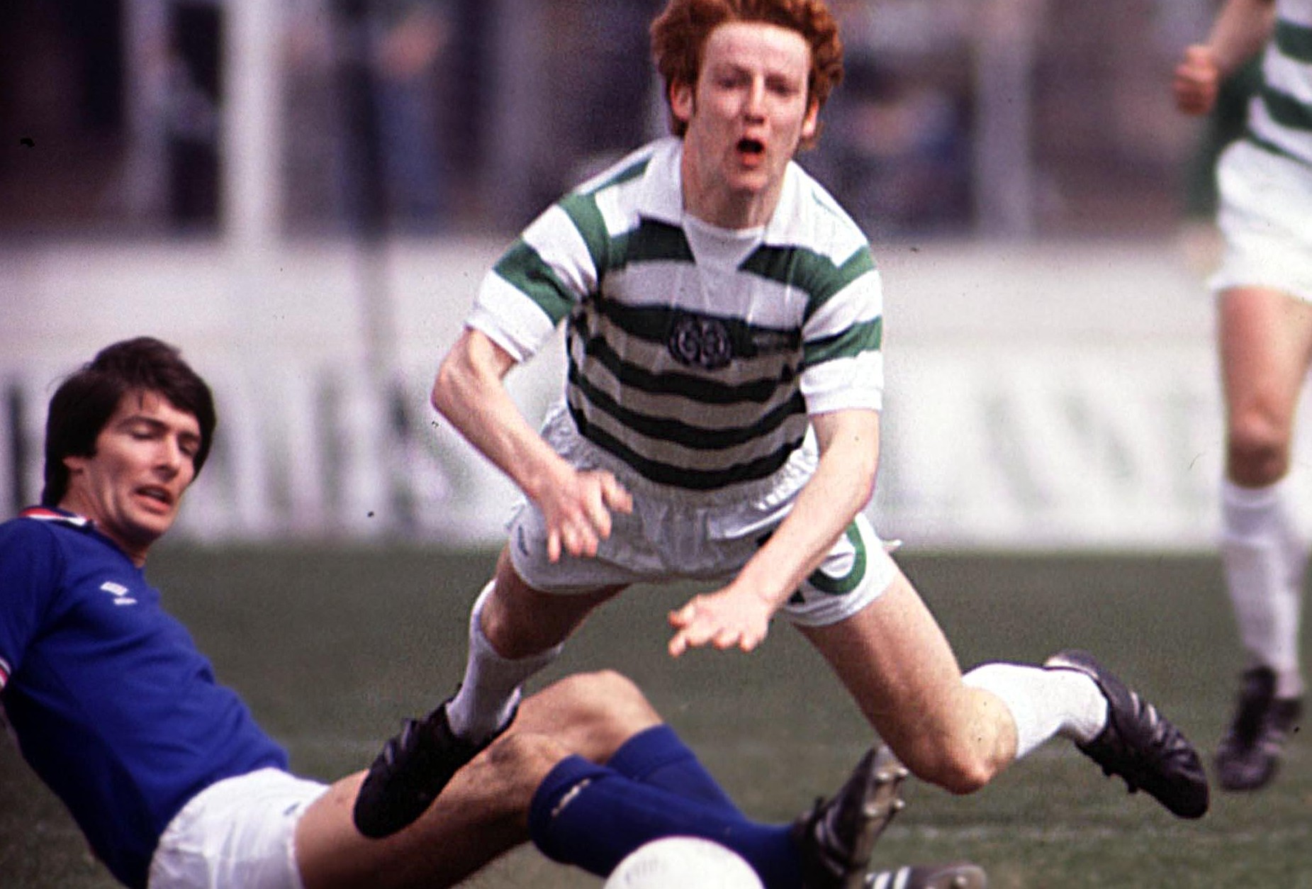 Gordon Smith of Rangers tackles Celtic'sTommy Burns, 1979 (SNS Group)