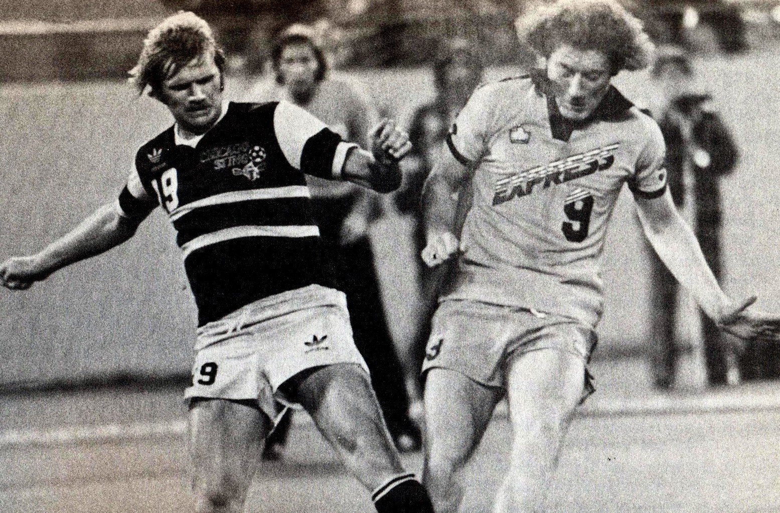 A young Alan Brazil in action for Detroit Express on the plastic in the late 1970s.