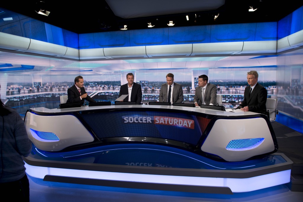 Jeff and the Soccer Saturday team (Justin Downing/Bskyb)