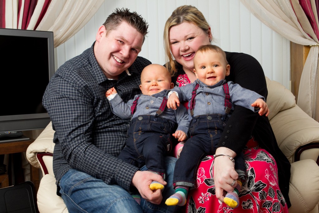 Lynn and Tony Donnelly, and their baby twin boys, Logan and Lewis (Andrew Cawley / DC Thomson)