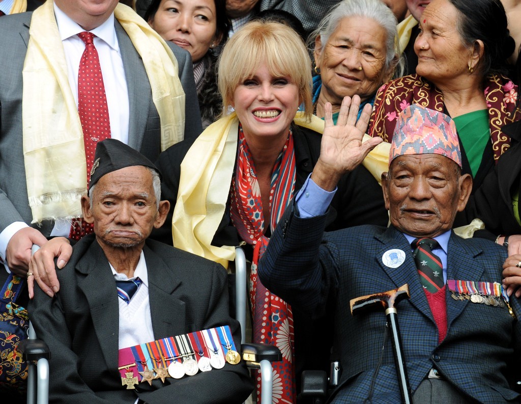 With Gurkha VC veterans Lachhiman Gurong (left) and Tul Bahador Pun, outside the High Court in London, after they won their court battle for the right to settle in Britain (John Stillwell / PA Archive)