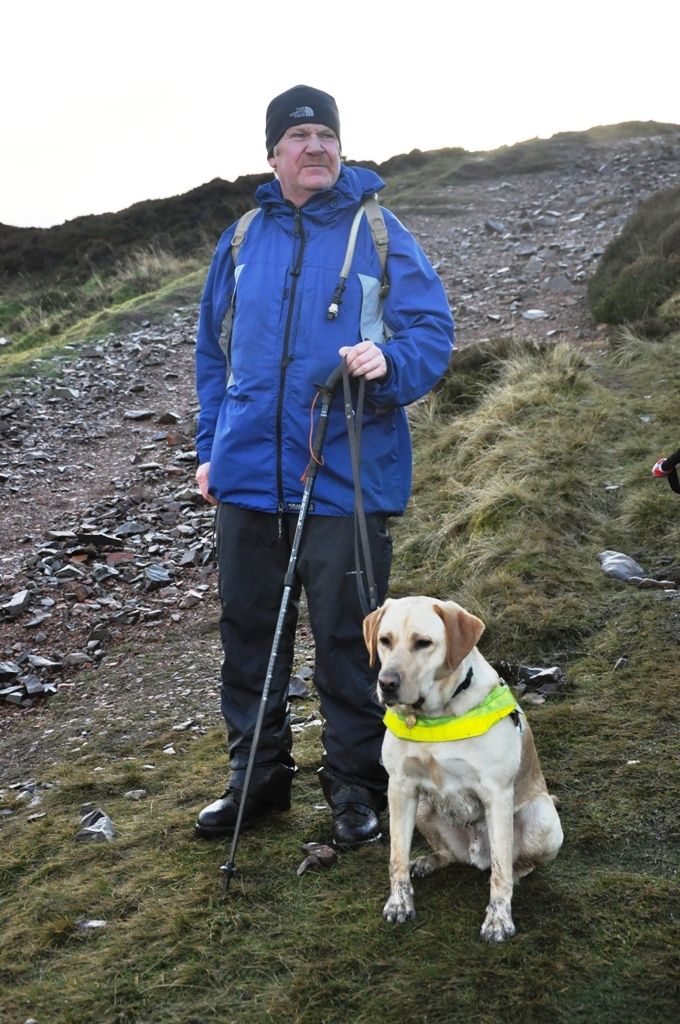 Scott Cunningham celebrating 21 years of blindness with dog Milo 