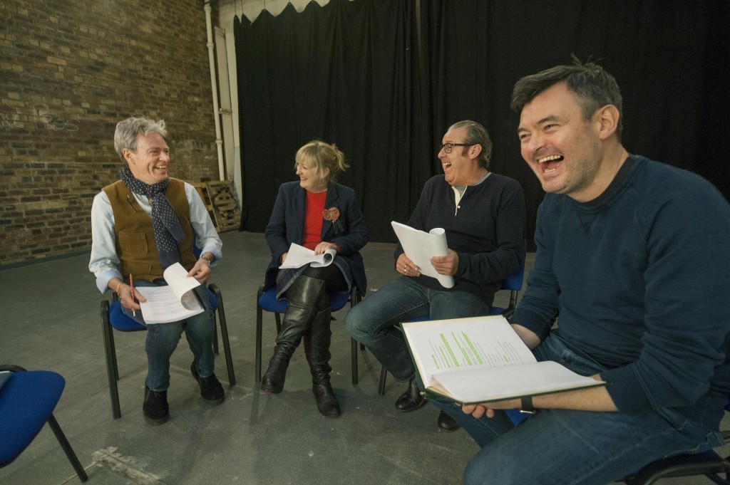 The Canned Laughter cast rehearsing (Douglas Robertson)