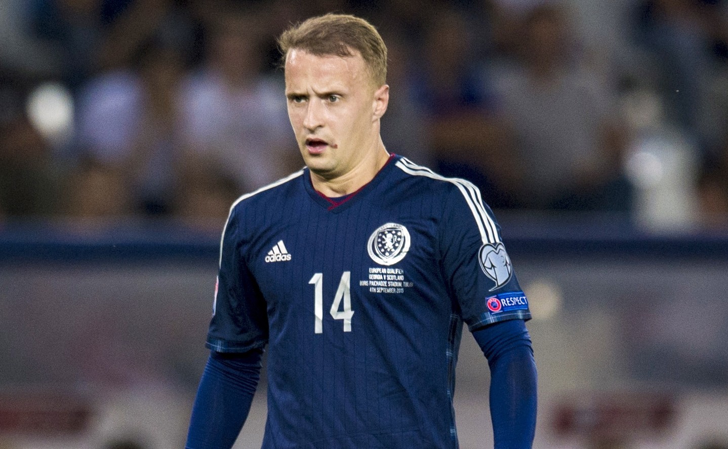 Leigh Griffiths in action for Scotland against Georgia (SNS Group)