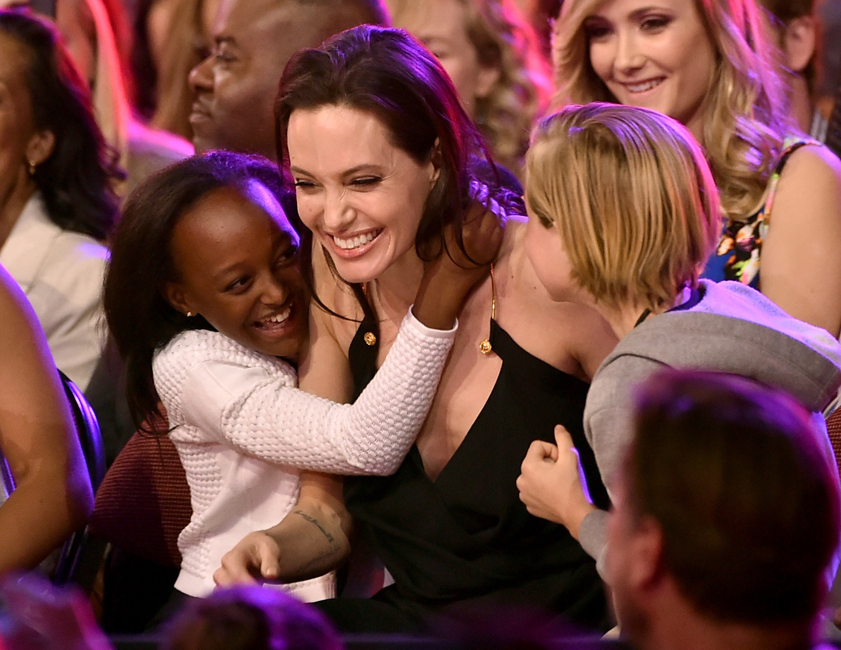 Angelina Jolie with two of her children (Kevin Winter/Getty Images)