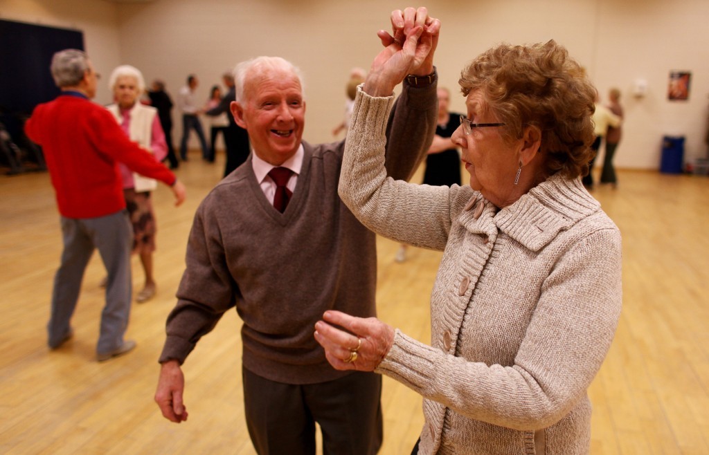 Senior citizens enjoy a tea dance at the Glasgow Club in the Gorbals (Jeff J Mitchell/Getty Images)