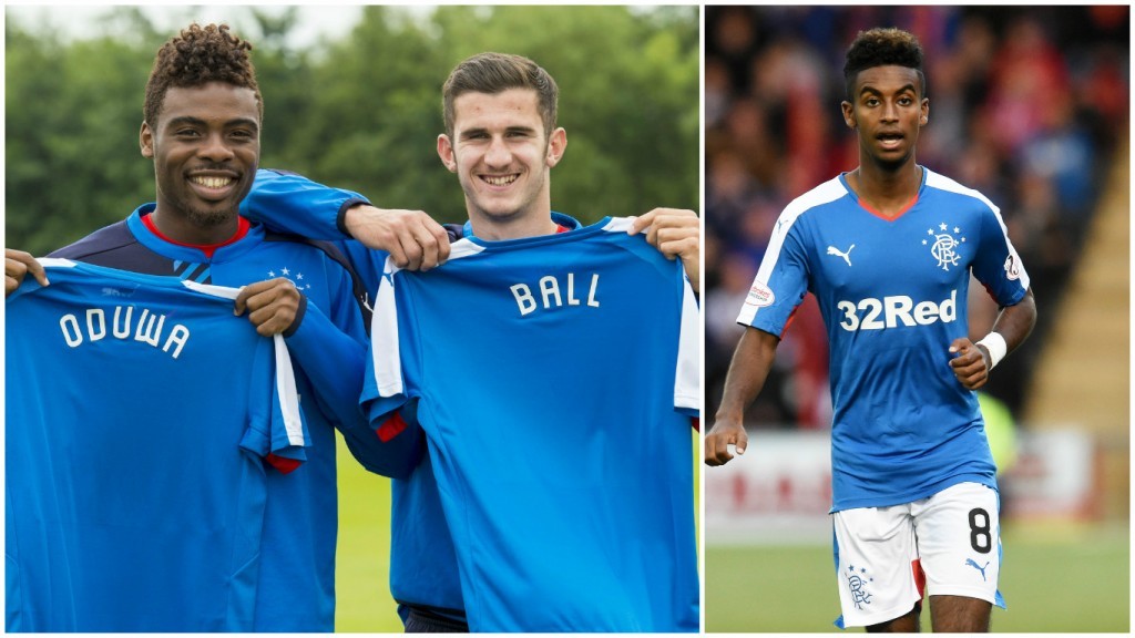 Rangers loaned in Nathan Oduwa and Dominic Ball (left) from Spurs and Gedion Zelalem from Arsenal (SNS Group)