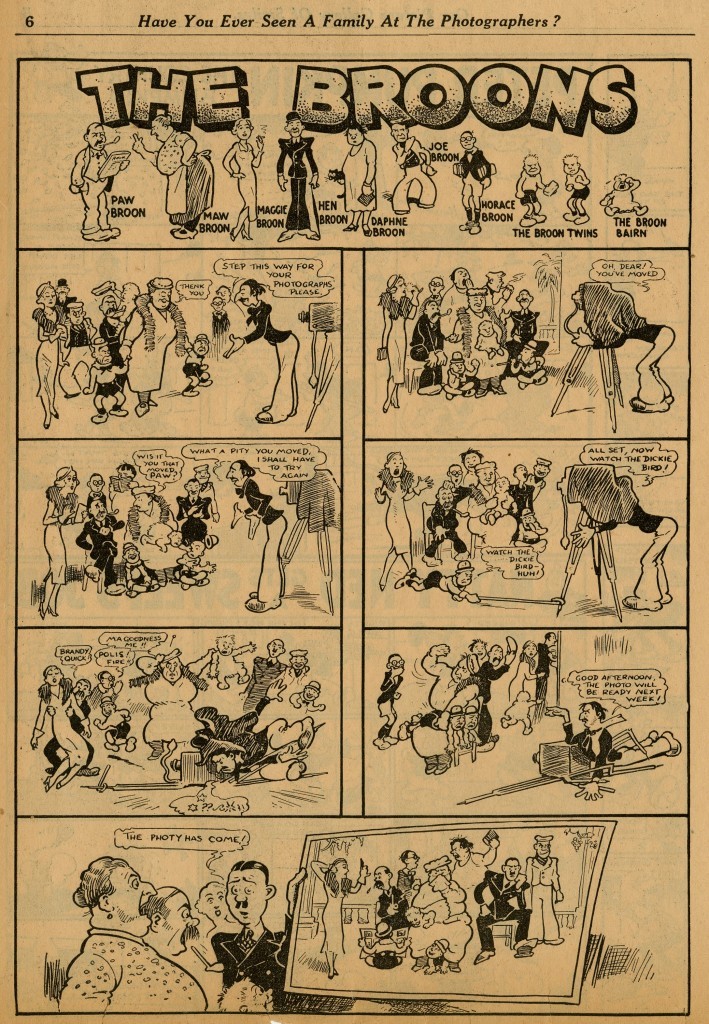 1936 - The first ever Broons strip features a calamitous photoshoot