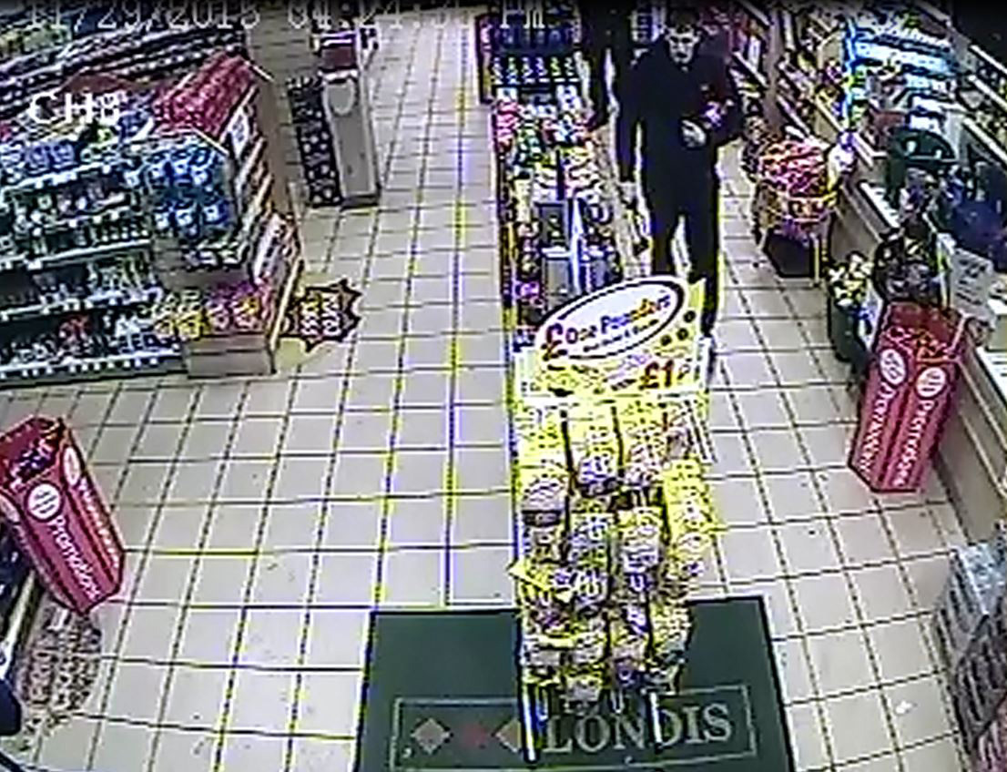 The axe is shown in this image from CCTV footage