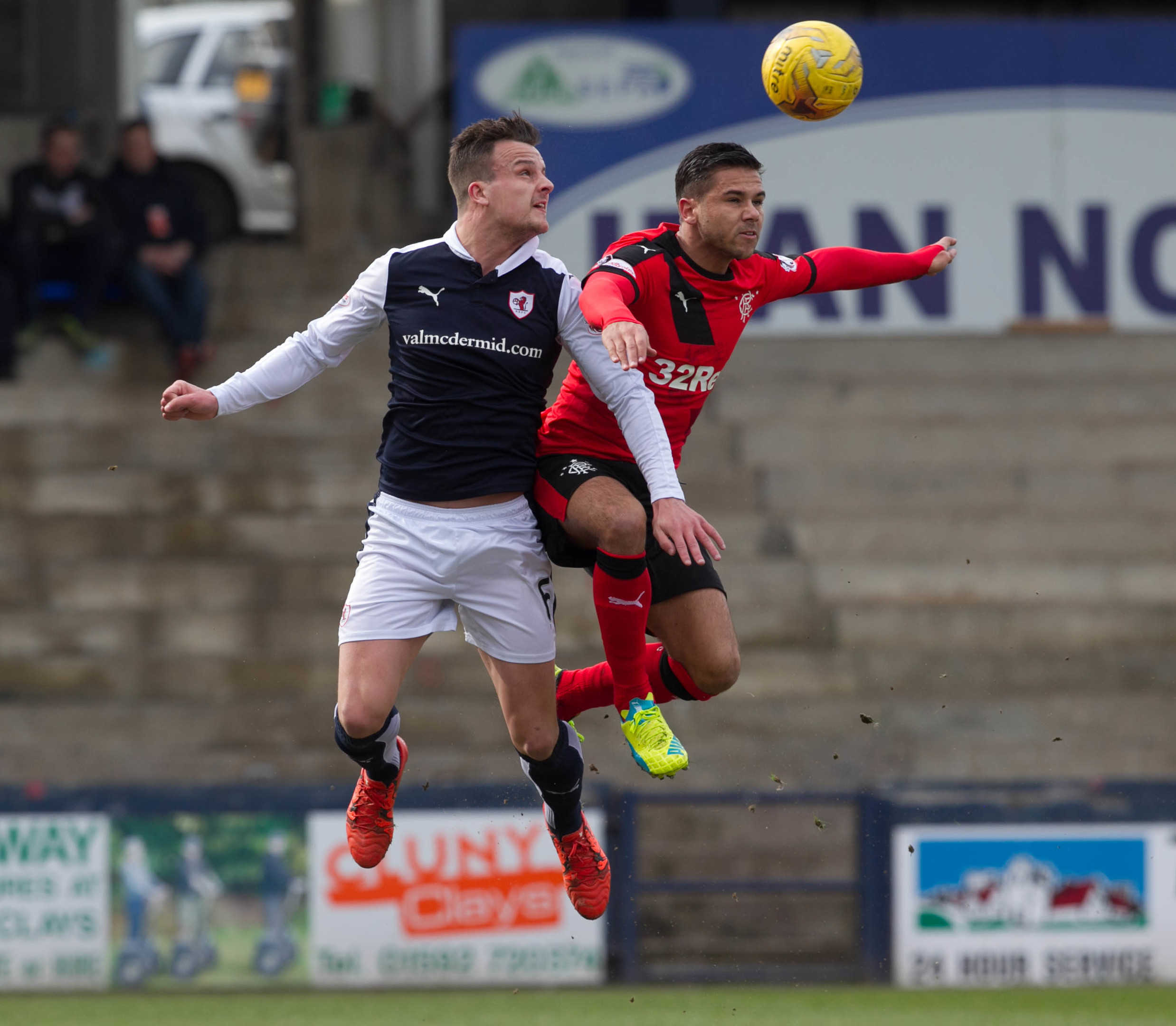 Kyle Benedictus and Harry Forrester during the Ladbrokes Championship game at Starks Park (C Austin/ DC Thomson)