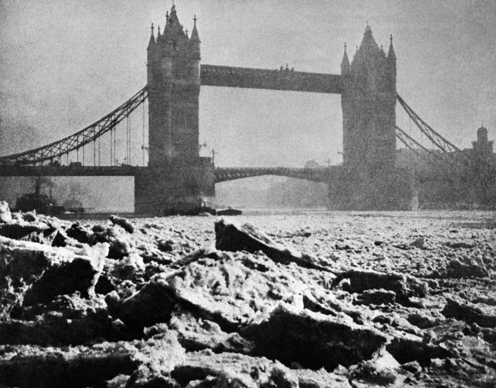 A view of Tower Bridge in London, when the Thames froze over, 1895 (PA Archive)