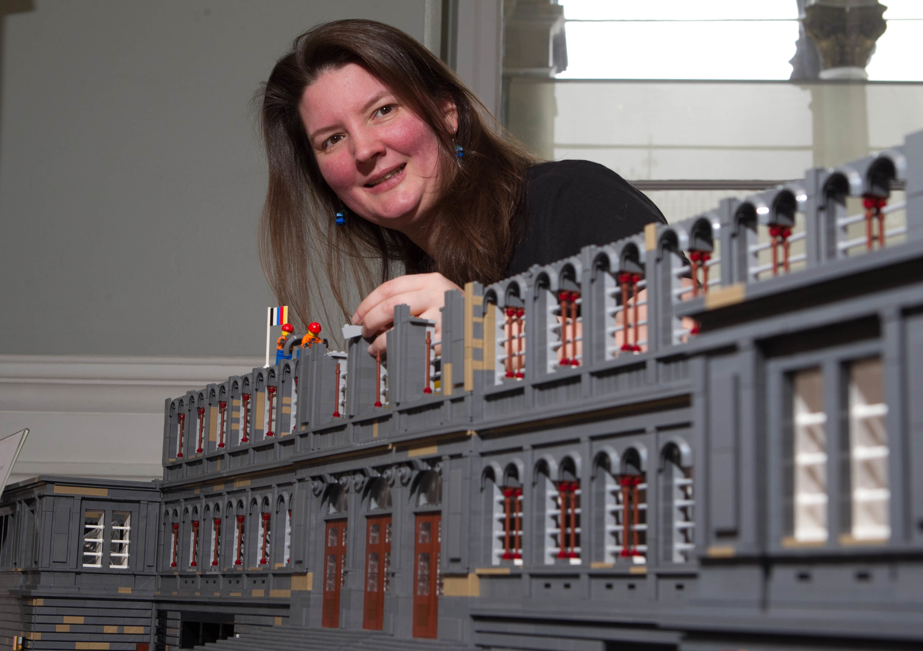 Kitty with the outside of the museum model (Chris Austin / DC Thomson)