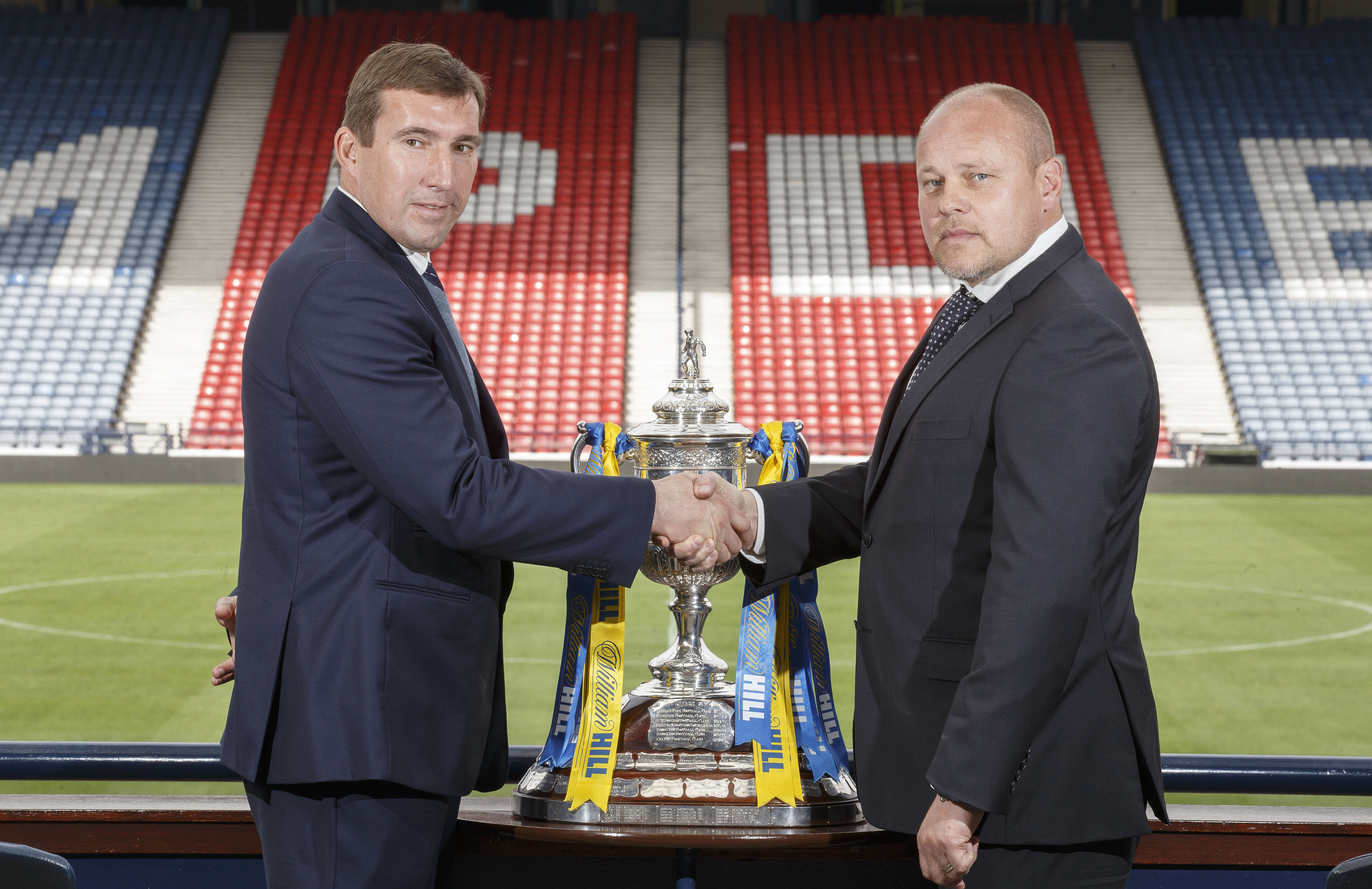 Alan Stubbs (L) and Mixu Paatelainen (Steve Welsh/William Hill/PA Wire)