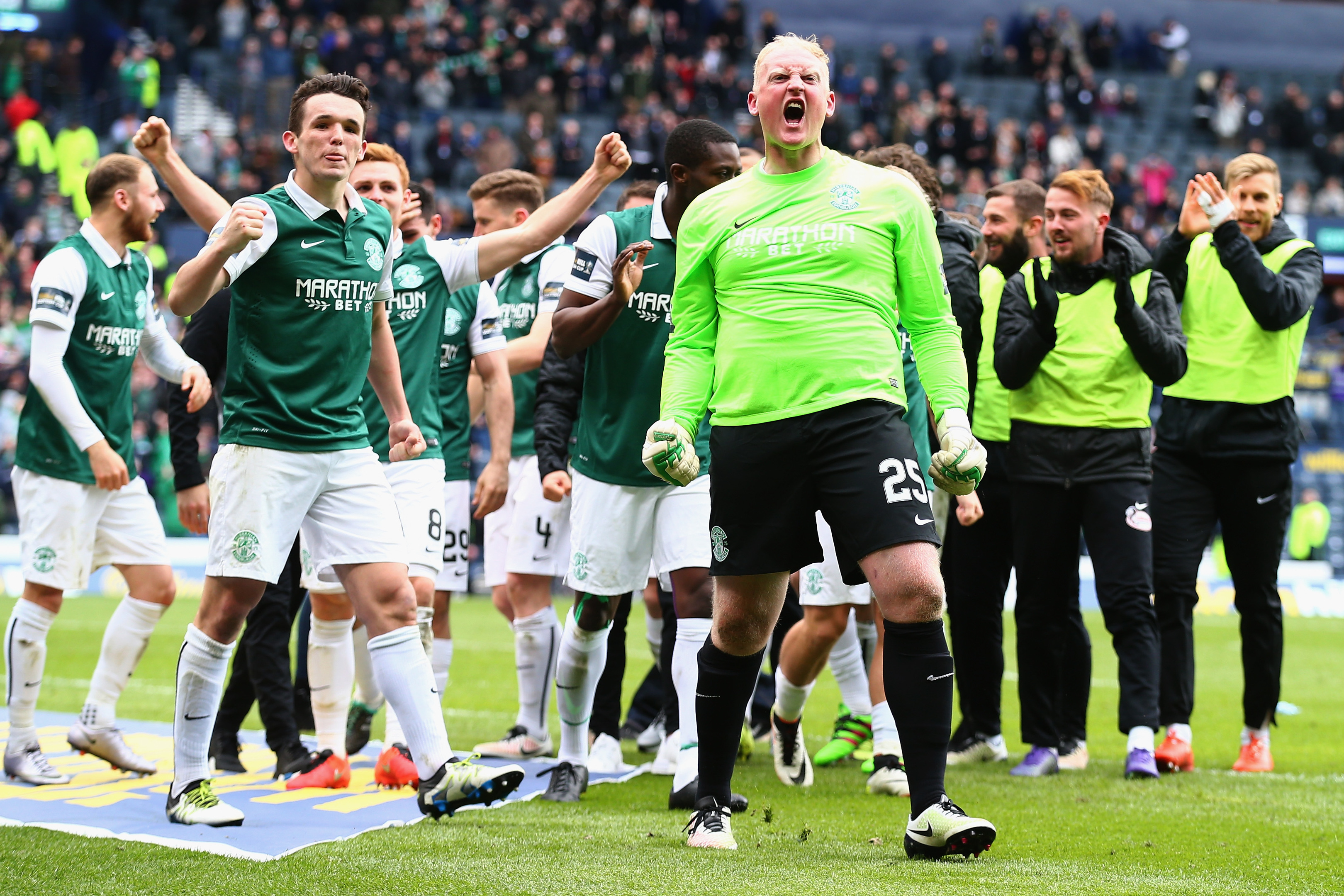 Conrad Logan celebrates (Clive Rose/Getty Images)