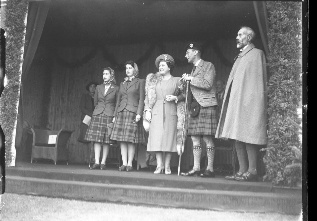 A teenage Princess Elizabeth (second left) with her family look the part at the Braemar Gathering in 1945 (DC Thomson)