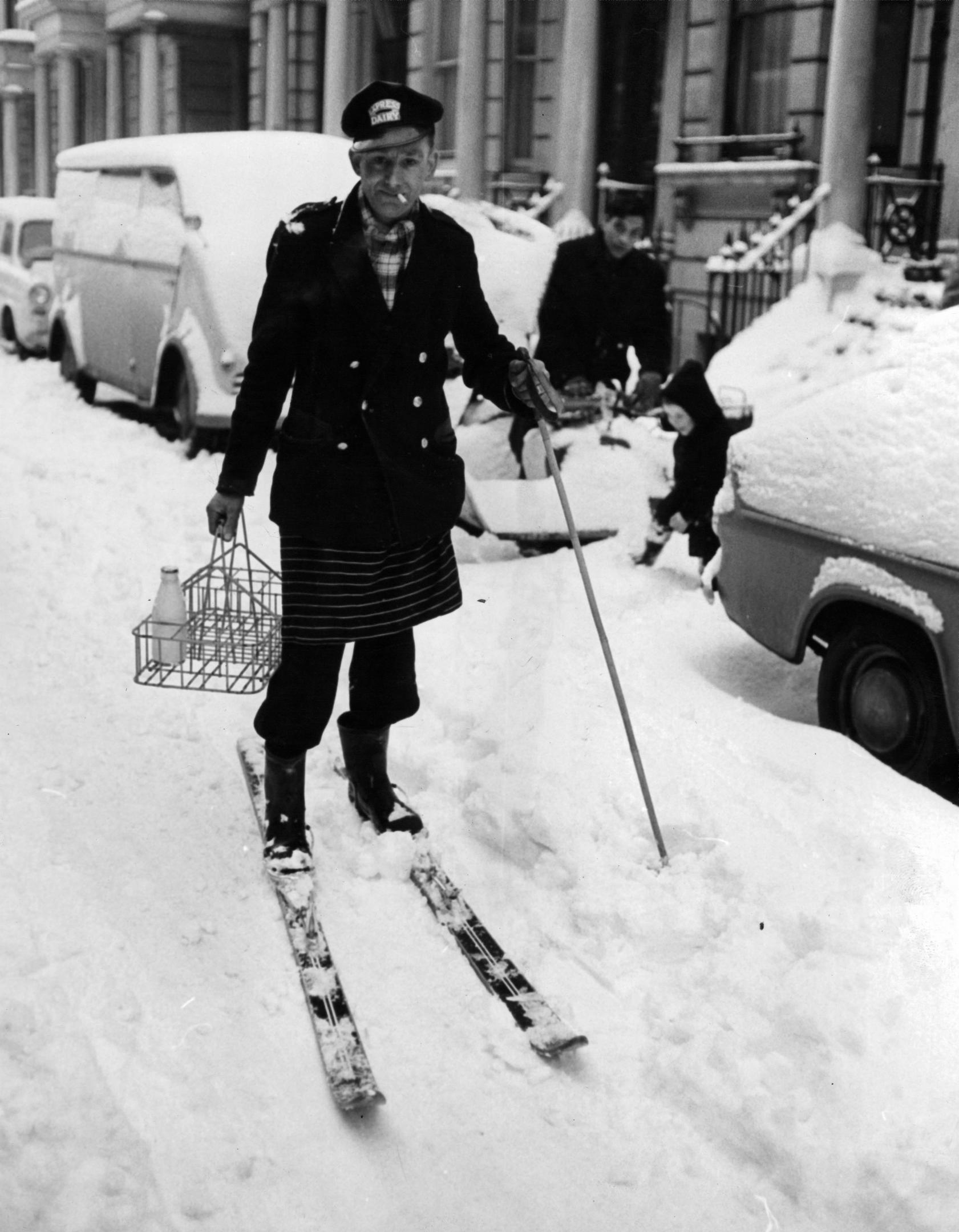 A milkman in London in December 1962 (Express/Hulton Archive/Getty Images)
