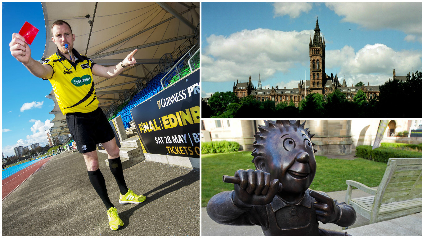 Former rugby star turns ref, a helter skelter tower and Oor Wullie's honorary degree?