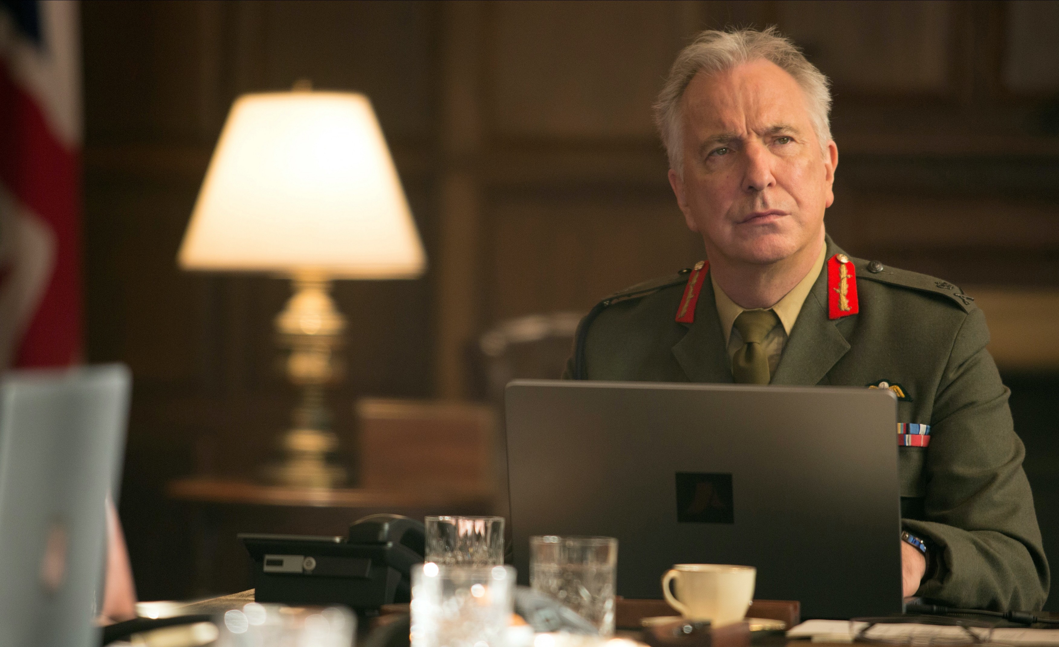 Alan Rickman appears onscreen for the last time in Eye in