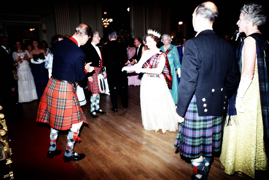 The Queen takes to the floor with the Duke of Edinburgh during a ball at the Assembly Rooms, Edinburgh (PA)