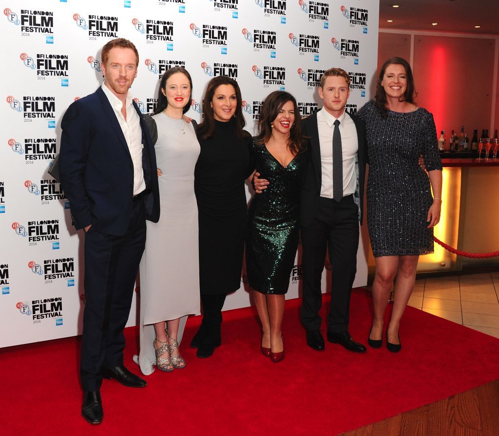 Damian Lewis, Andrea Riseborough, Barbara Broccoli, Corinna McFarlane, Ross Anderson and Nicky Bentham on the red carpet (Stuart C. Wilson/Getty Images for BFI)