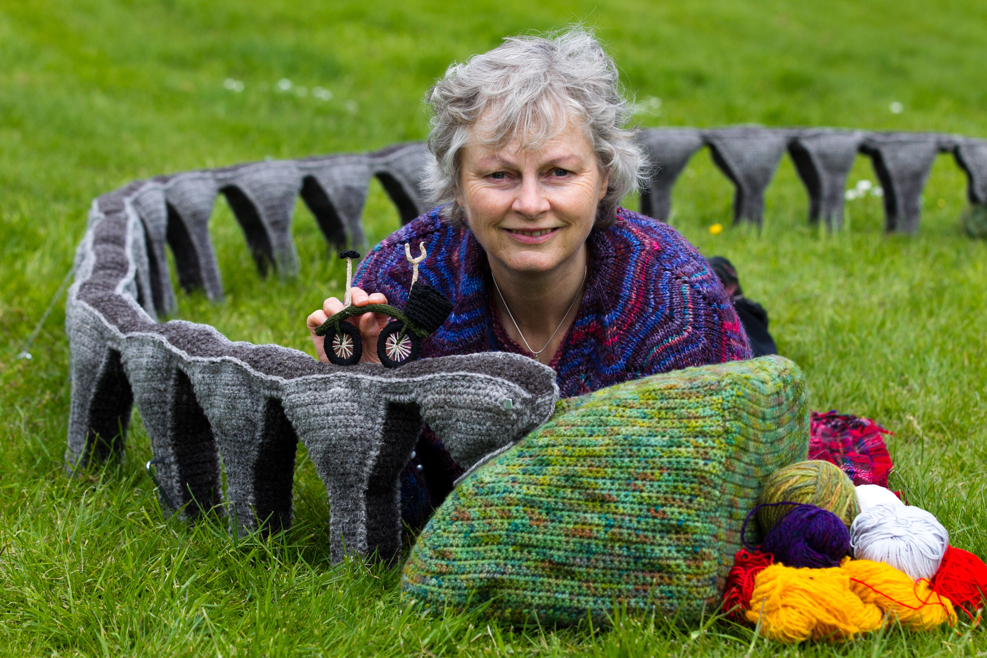 Janet Renouf, who has knitted a model of the Glenfinnan Viaduct bridge (Andrew Cawley/ Sunday Post)