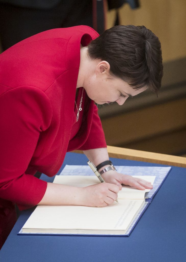 Scottish Conservative Party leader Ruth Davidson is sworn in (Danny Lawson/PA Wire)