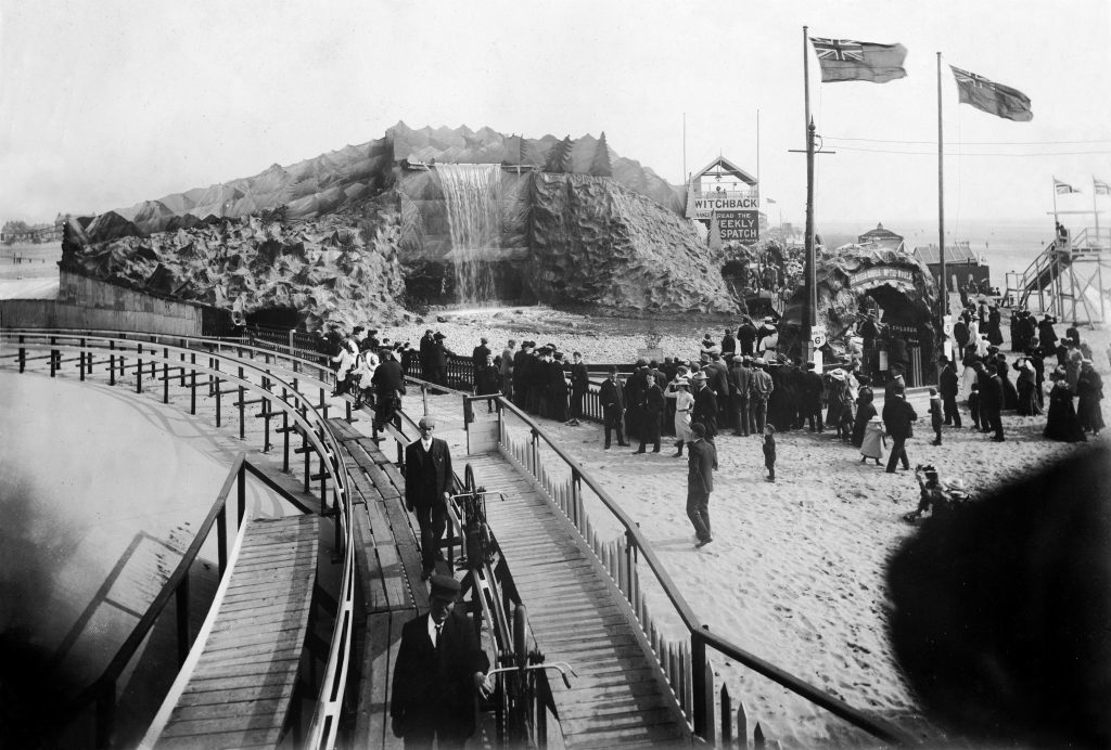 1905: The River Caves made a spectacular backdrop to the Bicycle Railway