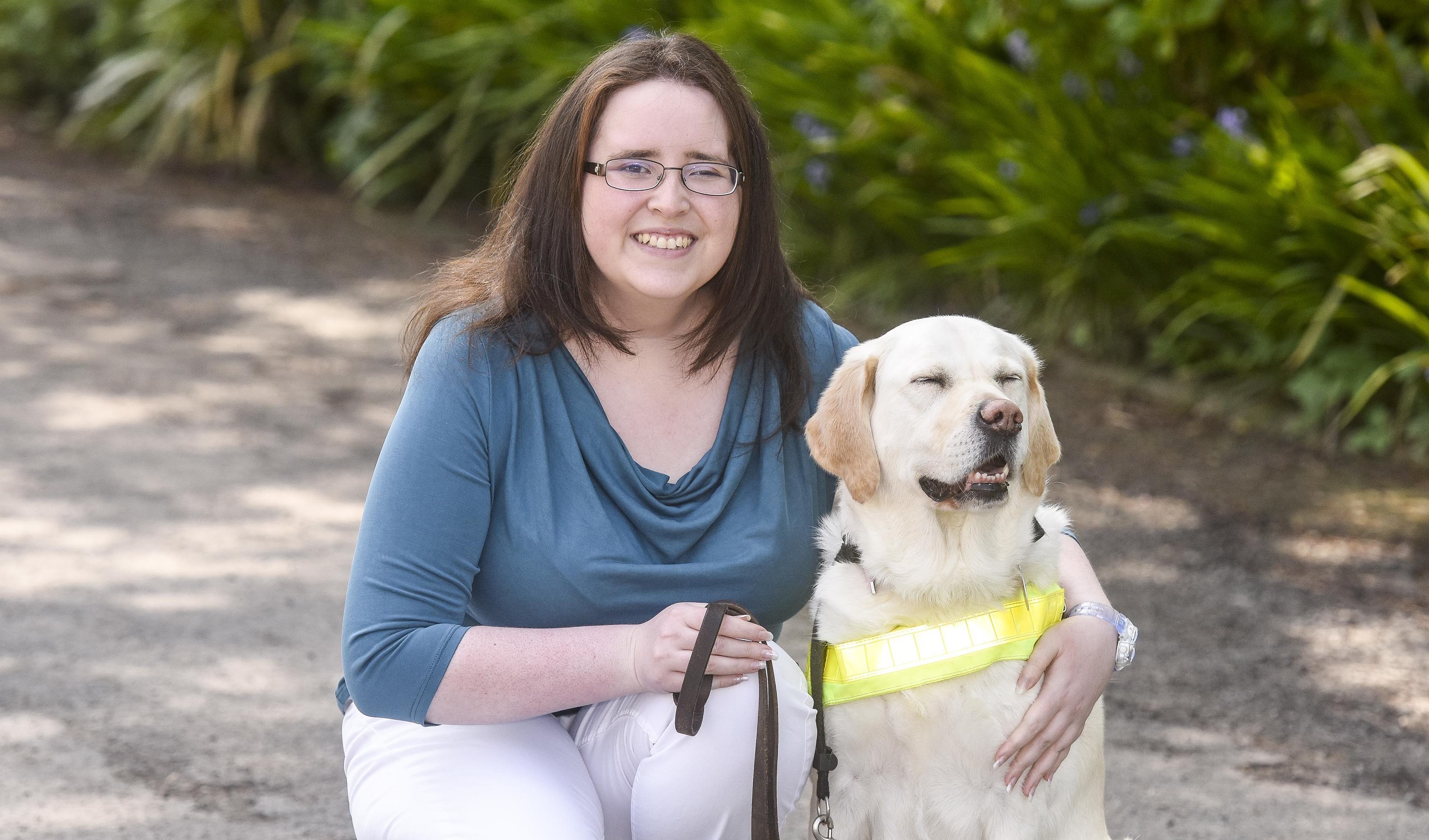 Rachael MacFarlane with guide dog Saffron (Dan Rowlands / Mercury Press)