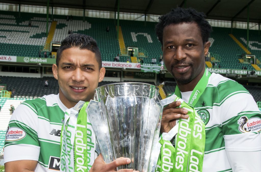 Emilio Izaguirre (left) and Efe Ambrose could be set to leave Celtic (SNS Group / Rob Casey)