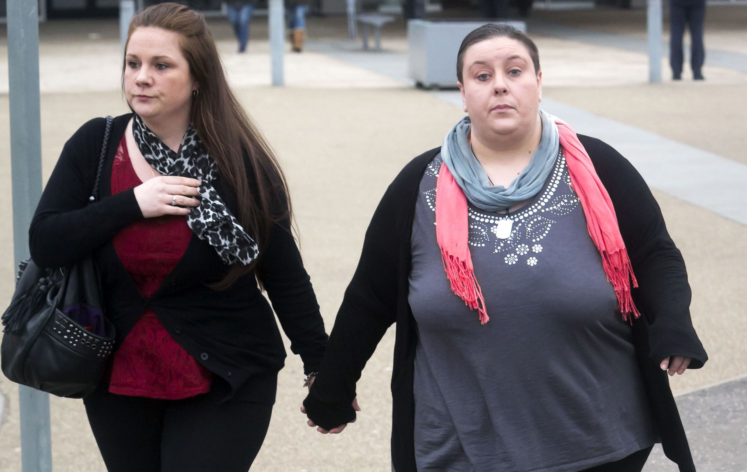 Rachel Fee (left), who is also known as Rachel Trelfa, and her partner Nyomi Fee (Danny Lawson/PA Wire)