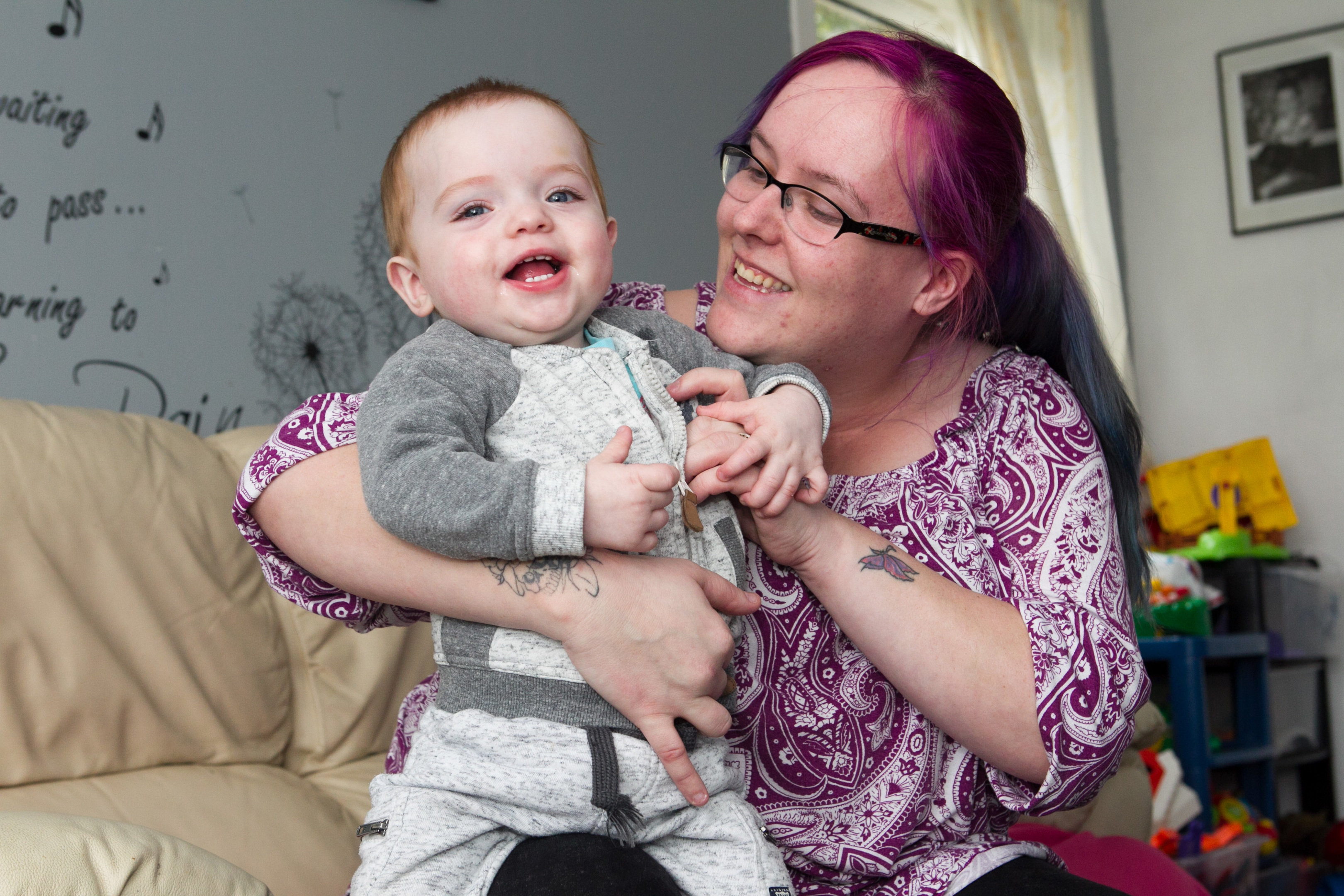 Tara Rooney-Bell and her baby Rohan, who nearly died a year ago (Andrew Cawley/DC Thomson)