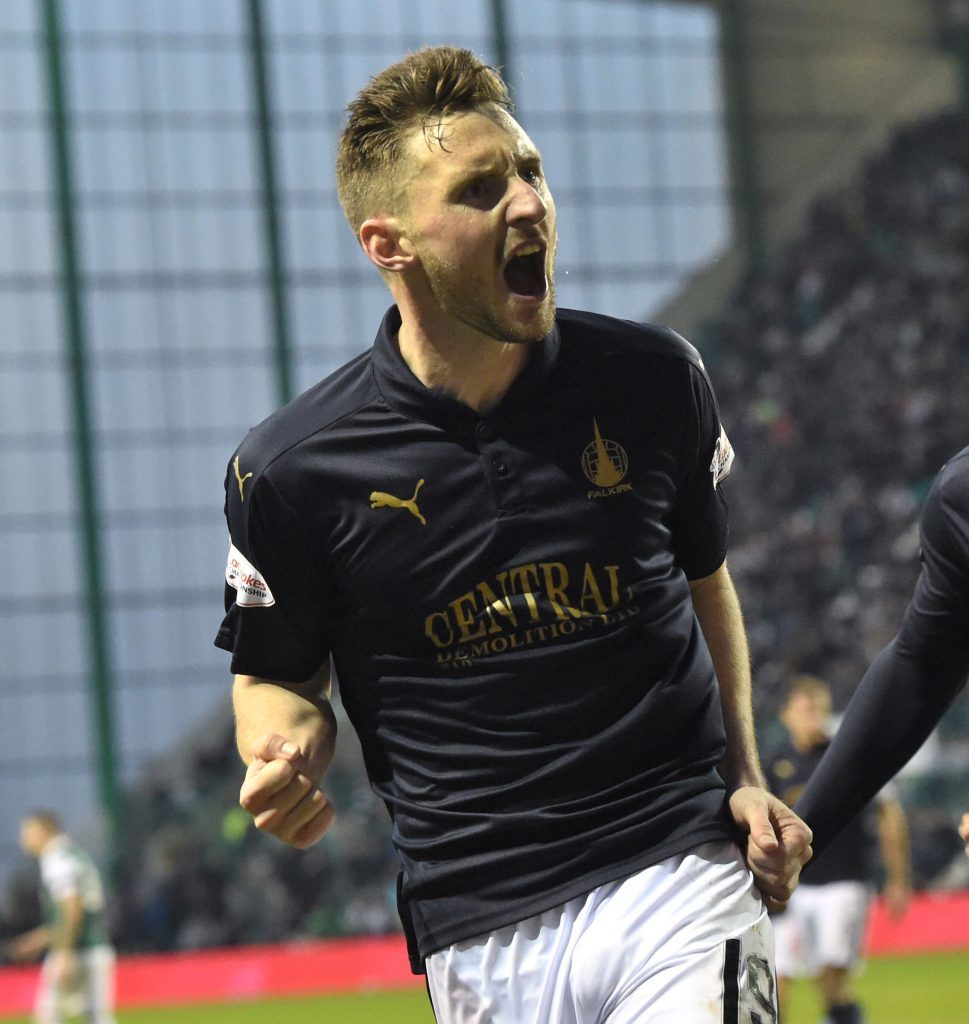 Falkirk's Bob McHugh celebrates (SNS Group)