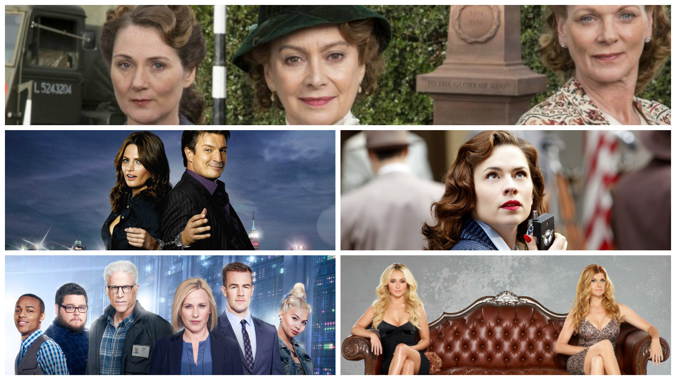 Home Fires (ITV), Castle, Agent Carter, Nashville (ABC), CSI Cyber (CBS)