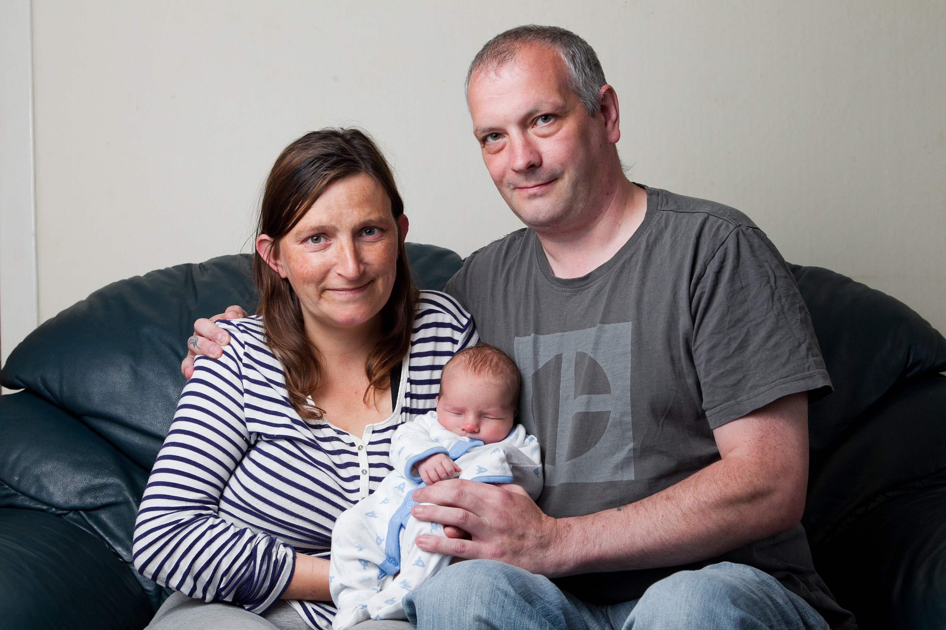 Mark and Christine Perry with their newborn baby James (Andrew Cawley/Sunday Post)
