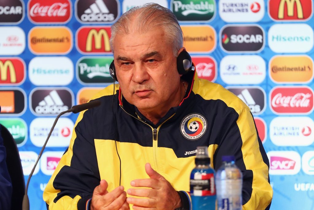 Romania head coach Anghel Iordanescu (UEFA via Getty Images)