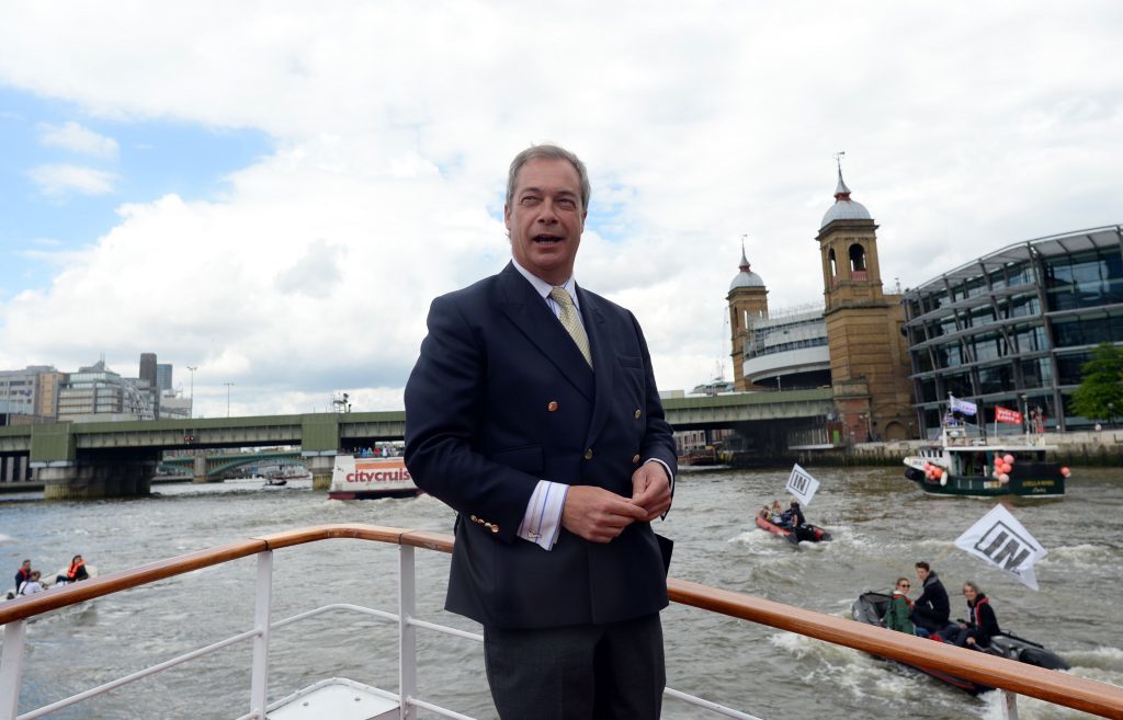 Ukip leader Nigel Farage on board (Stefan Rousseau/PA Wire)