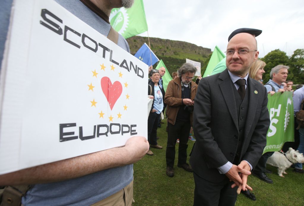 Scottish Green Party co-convener Patrick Harvie attends a demonstration outside the Scottish Parliament (Andrew Milligan/PA Wire)
