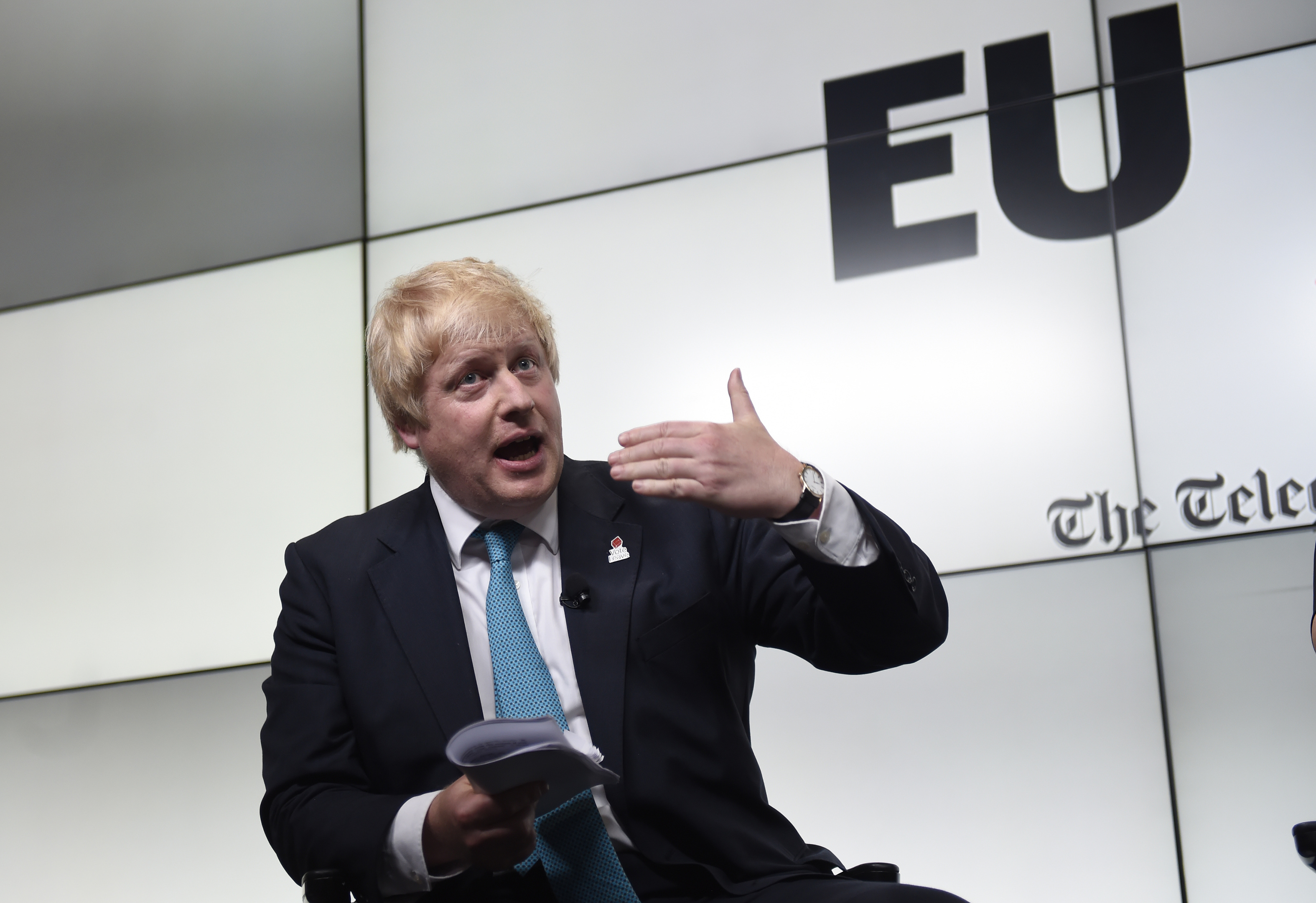 Boris Johnson taking part in a Huffington Post/Daily Telegraph EU debate in London (David Rose/The Daily Telegraph/PA)