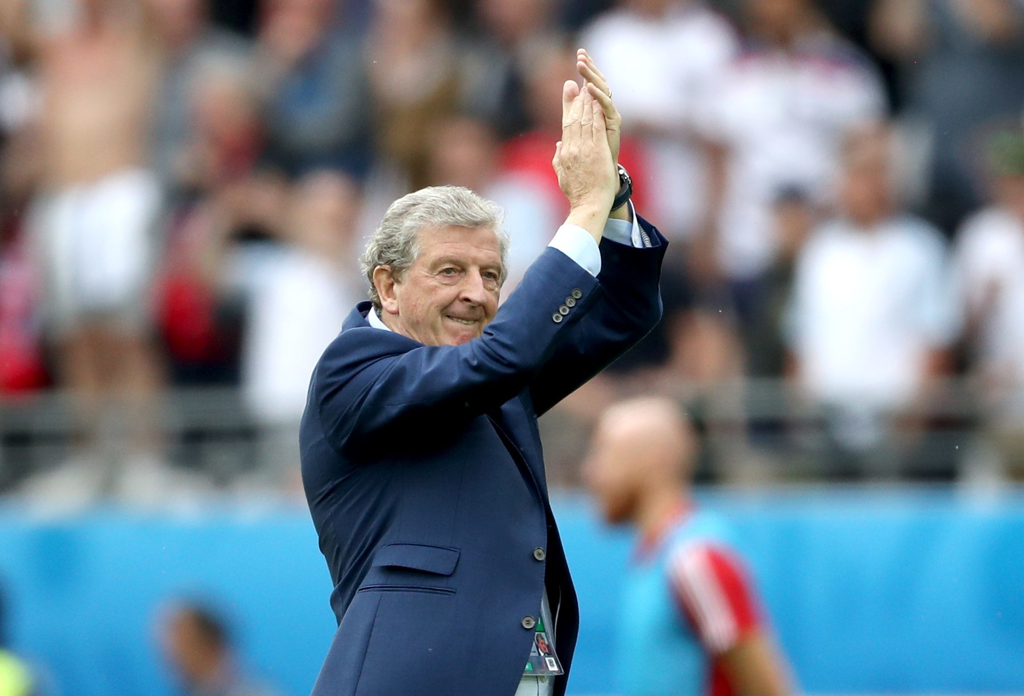 England manager Roy Hodgson celebrates victory on the pitch after the UEFA Euro 2016, Group B match (PA)