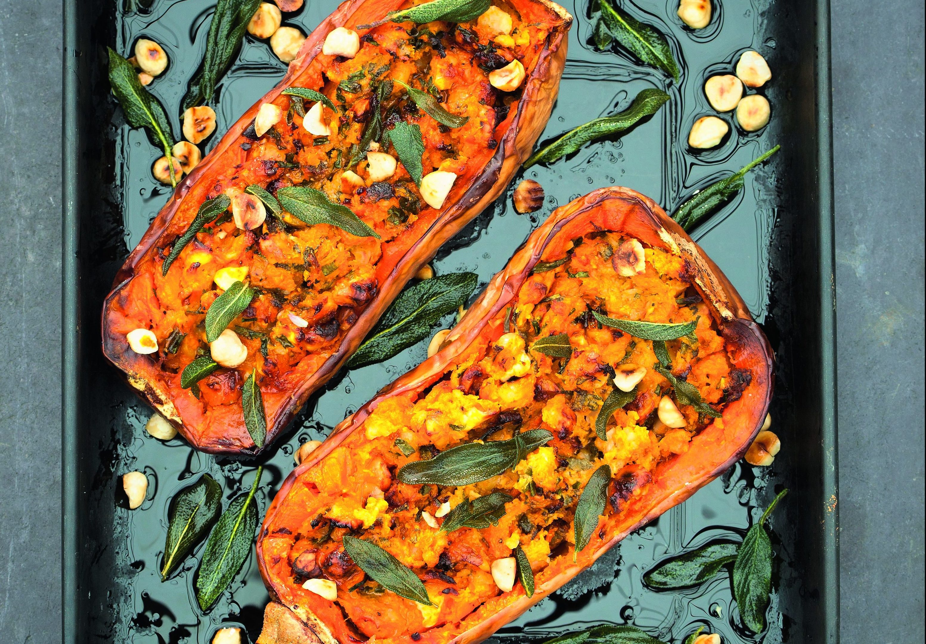 Stuffed butternut squash ( Sarah Raven’s Good Good Food: Recipes to Help You Look, Feel and Live Well)